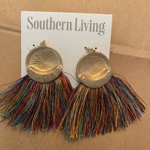 Southern Living Gold and Multicolor Tassel Earrings